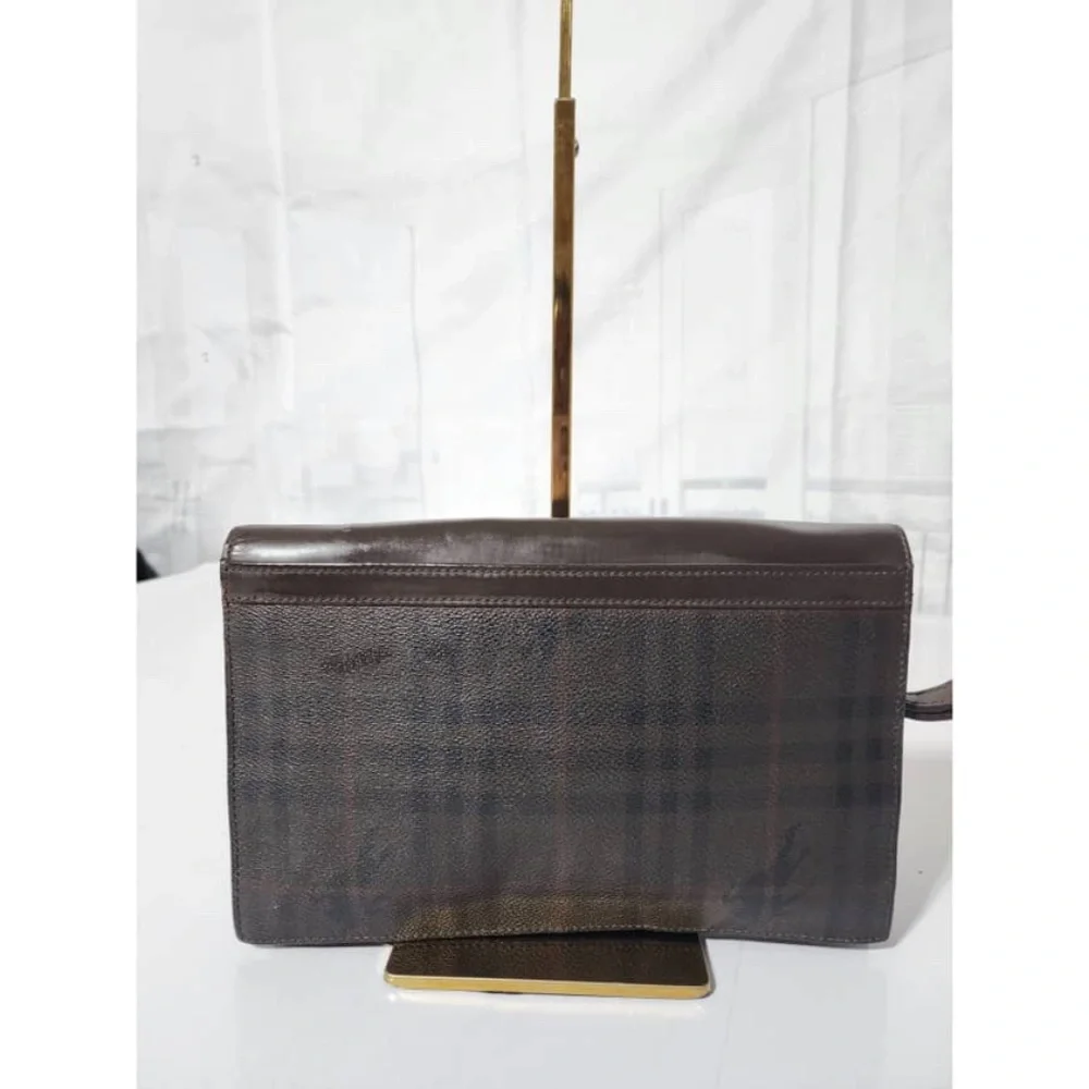 Authentic Burberry Canvas and Leather Clutch/Wristlet Dark Brown - Picture 3 of 12